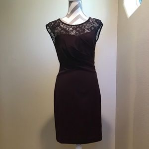 Purple & Black Lace dress with zip up back